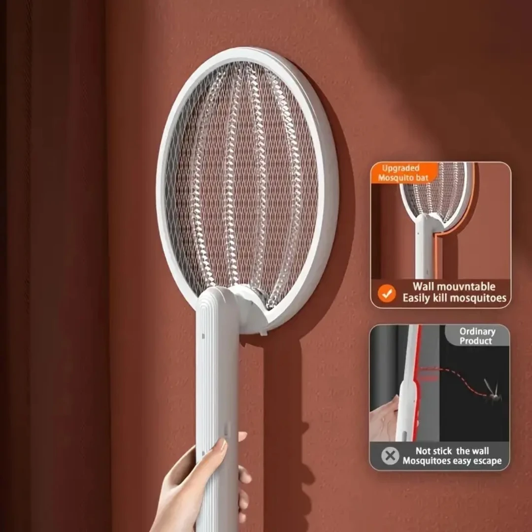 Foldable Electric Mosquito Swatter, USB Rechargeable Electric Fly Swatter, 4-in-1 Insect Killer Racket, Mosquito Killer Lamp