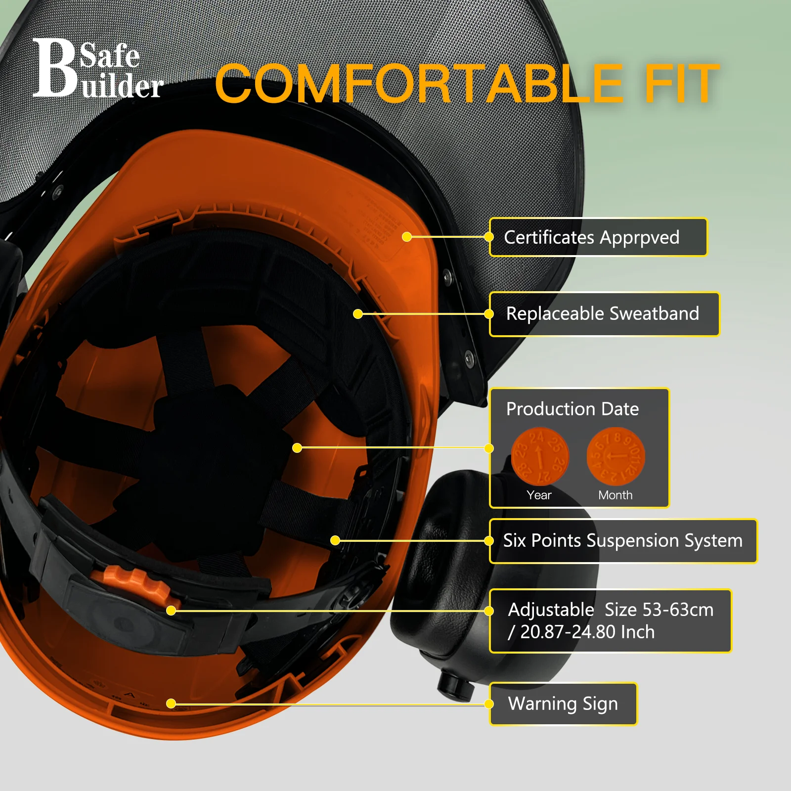 ANSI 임업 안전 헬멧 3 in 1 체인톱 정원사 헬멧 (안면 보호대 및 귀마개 포함)
