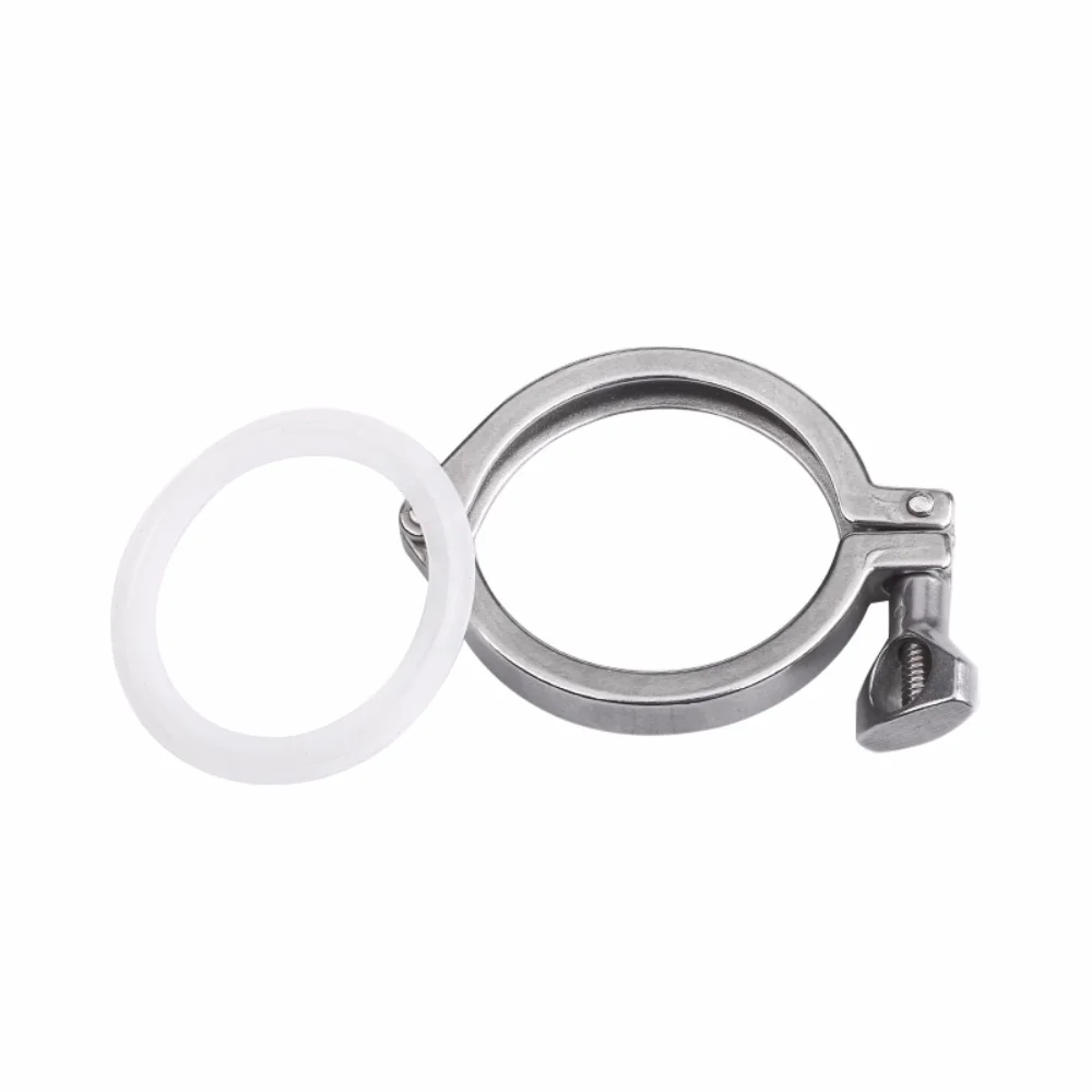 

Tri-Clamp Ferrule 25.4/34/40mm + Si Gasket Sanitary grade quick installation clamp silicone gasket set 304 stainless steel pipe