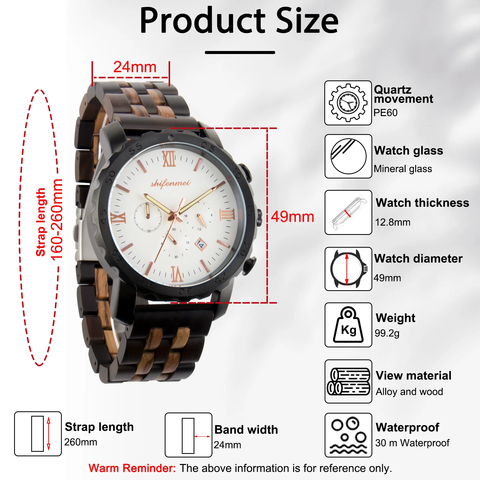 Kitykiss ผู้ชายไม้ควอตซ์นาฬิกาแบรนด์หรูเรืองแสงใน Night ปฏิทินกันน้ํา Multi-time Zone แฟชั่นกีฬานาฬิกาผู้ชาย