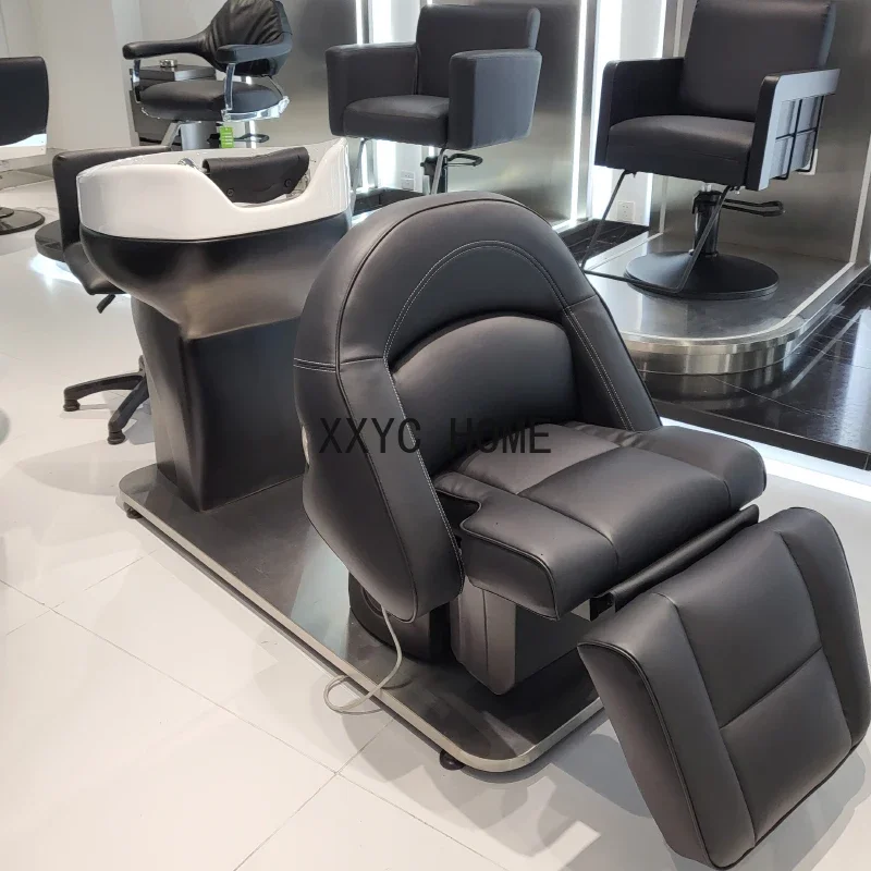 

Electric Shampoo Chair Lying Half Flushing Bed for Hair Ceramic Basin Hair Washing Recliner