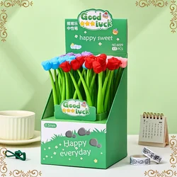 Wholesale Korean Flower Rocking Music Gel Pens Small Fresh Black Signature Pen Mother Day Valentine Day Gift