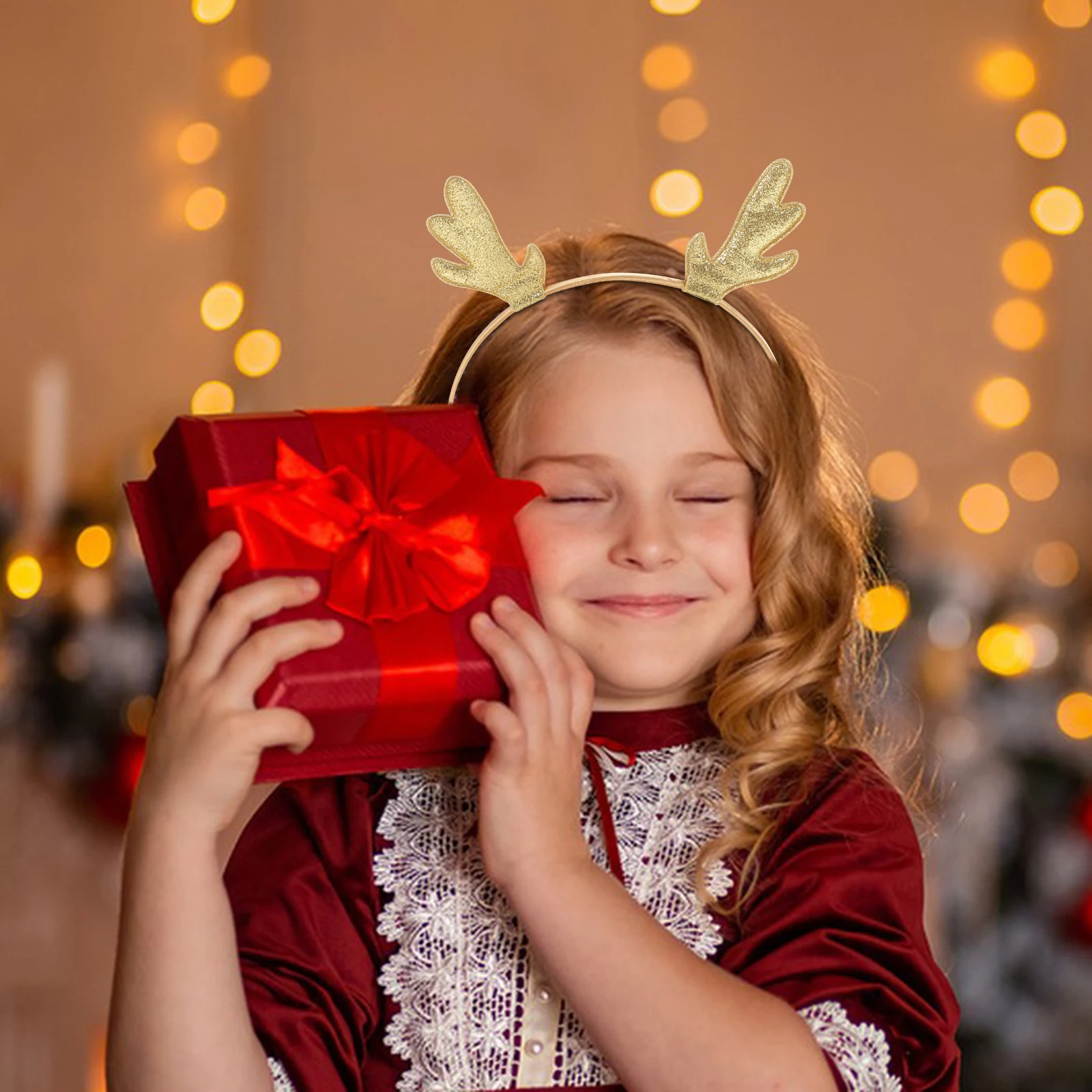 

4Pcs Lightweight Antler Hairband Christmas Headband Festive Xmas Hair Hoop Party Hair Accessories Decoration Antler Headband