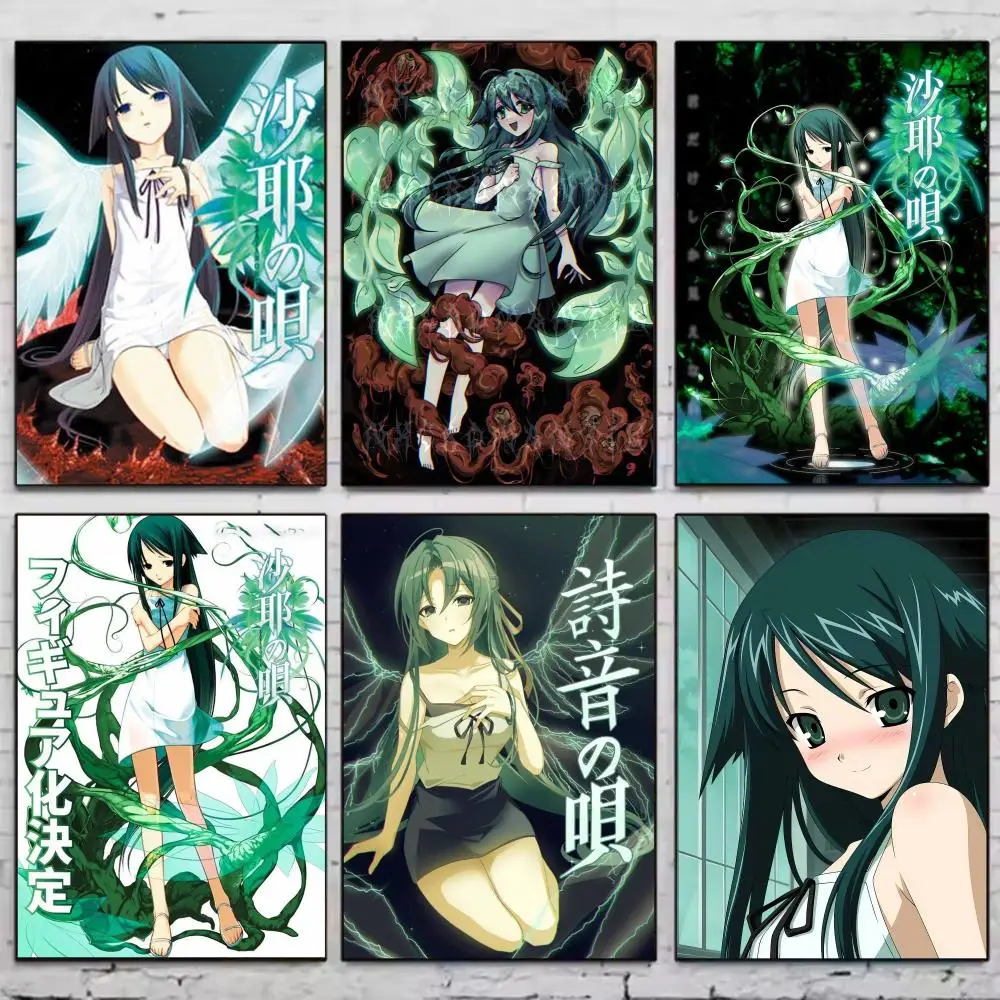 Anime T-The Song of Saya Poster PP Wall Posters Celebrity Cartoon Art Prints for Bedroom Office Waterproof Gift