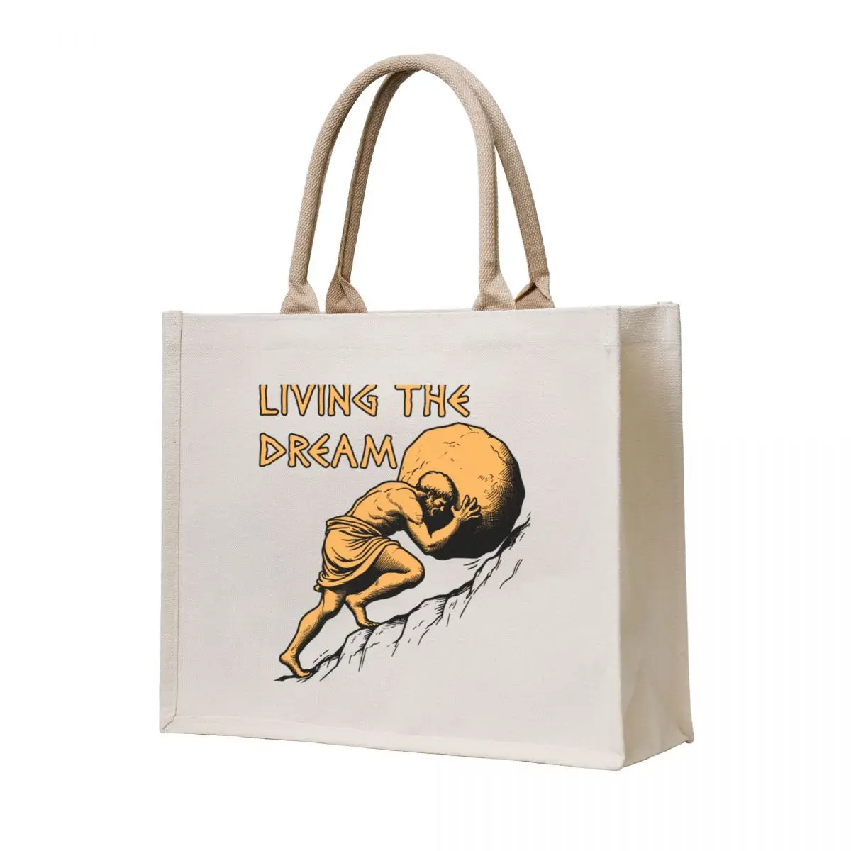 

Living The Dream - Sisyphus, Greek Mythology Meme Tote Bag shopper bag women free delivery bags cute tote bag