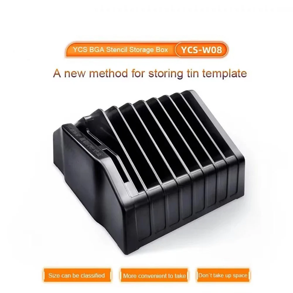 YCS Tin Planting Net BGA Stencil Plastic Storage Box For Collection Sorting of Steel Mesh Holder Phone Motherboard Repair Tools