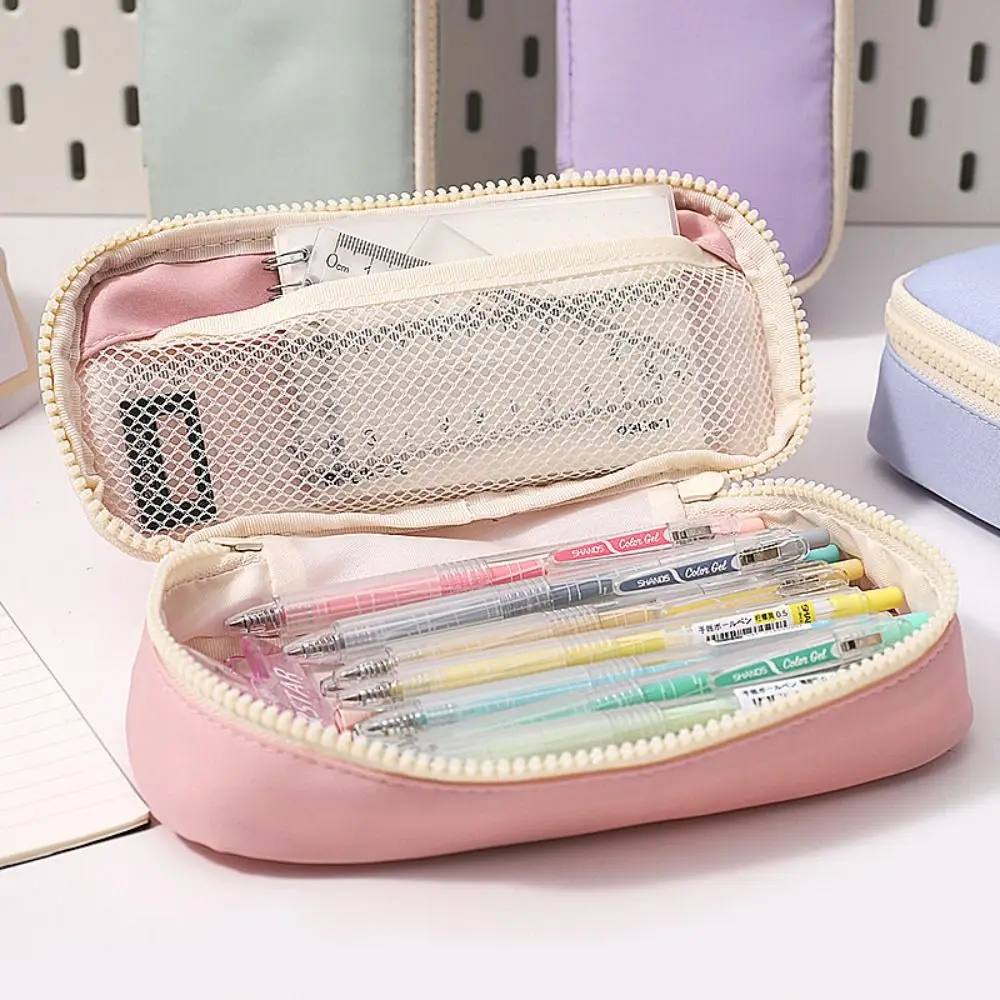 Cute Ins Pen Bag Personality Simple Pencil Case Large Capacity Zipper Pouch Pen Storage Bag Junior High School