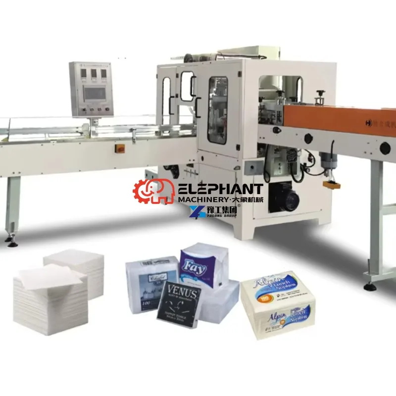 New Model Serviette Napkin Tissue Paper Packing Machine Automatic Disposable Napkin Packaging Processing Equipment