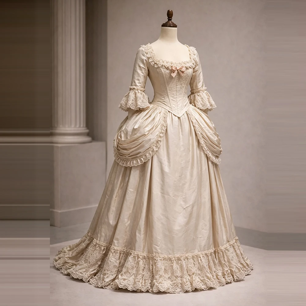 1775s Rococo Court Princess Dress Victorian Royal Noble Queen Morning Costume Southern Belle Ball Gown Theatre Reenactment