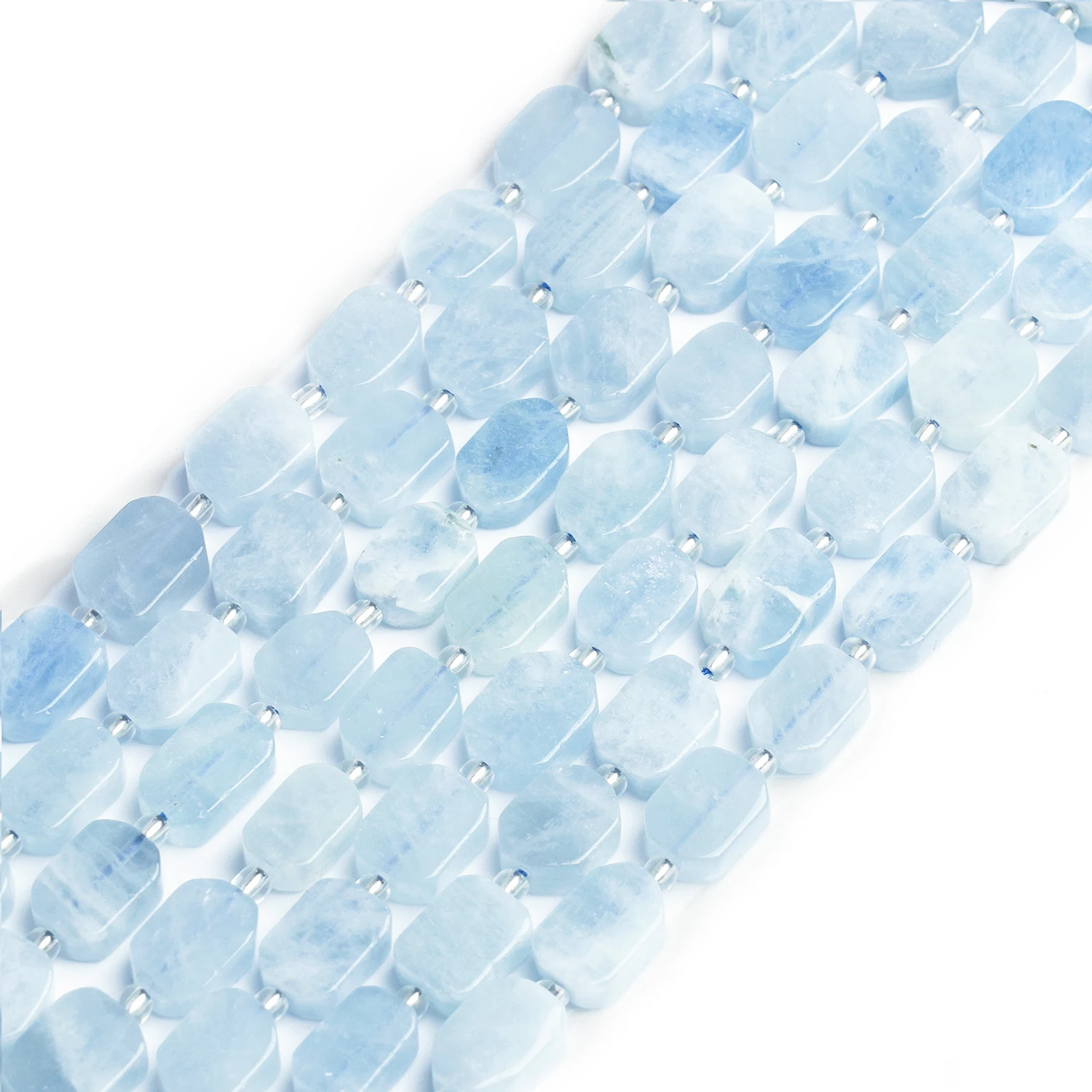 Natural Aquamarine Beads 8x12mm Rectangle Shape Beads for Jewelry Making Diy Bracelet Necklace Beading Accessories