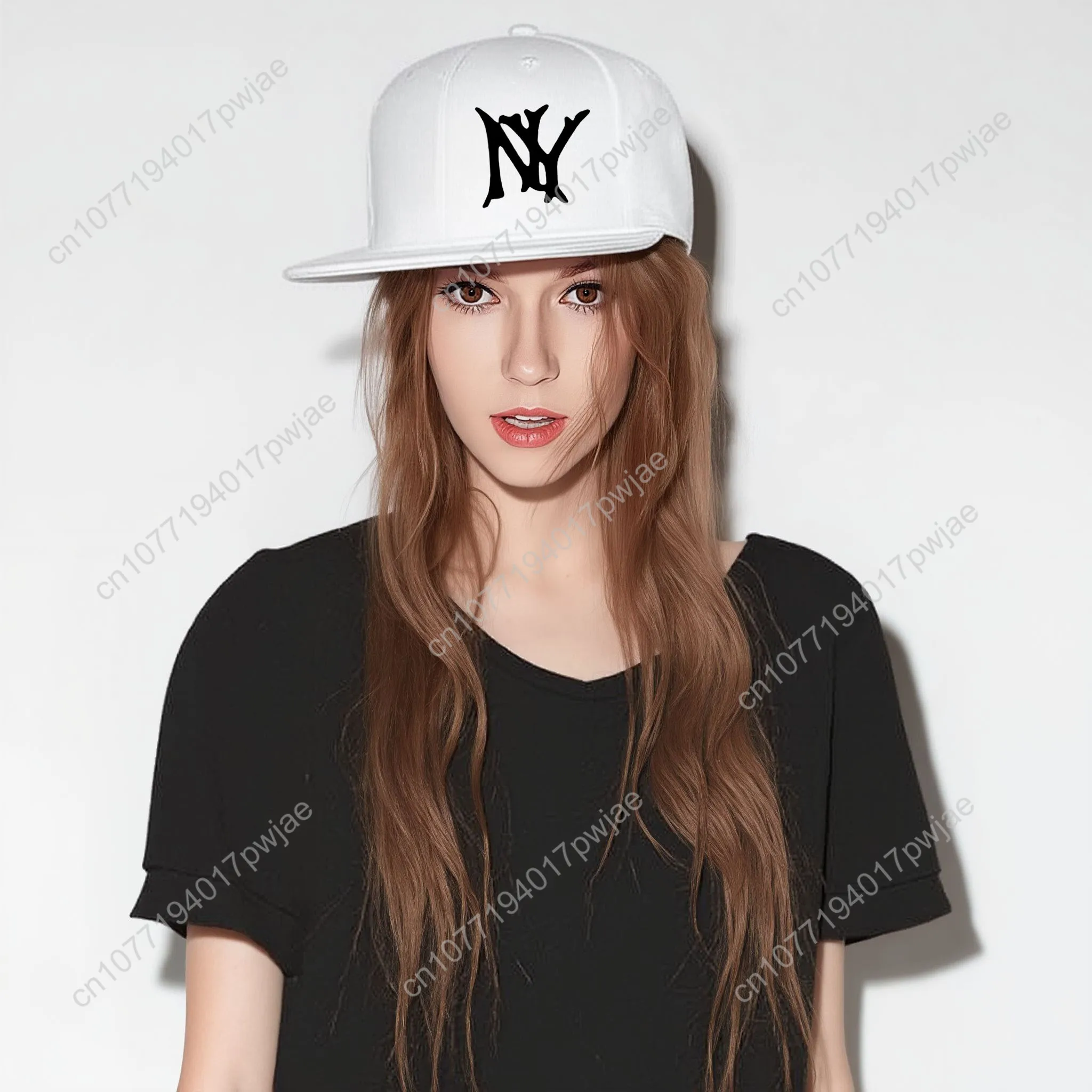 Boné de beisebol snapback ajustável de 1 unidade – Chapéu estampado NY com aba plana, tecido respirável para homens e mulheres, tamanho único, ajuste para todos os ajustáveis