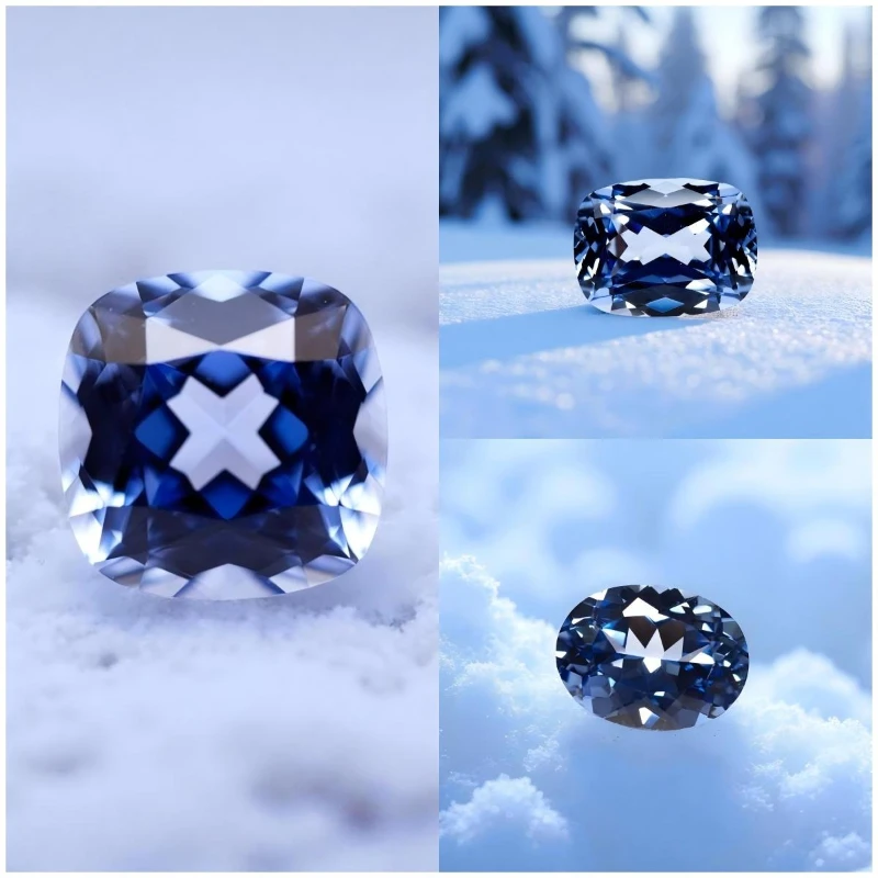 Saffier VVS1 Korenbloem Kleur Lab Grown Edelsteen Meerdere vormen Selecteerbaar DIY Geavanceerde sieraden maken Materialen Certificaat