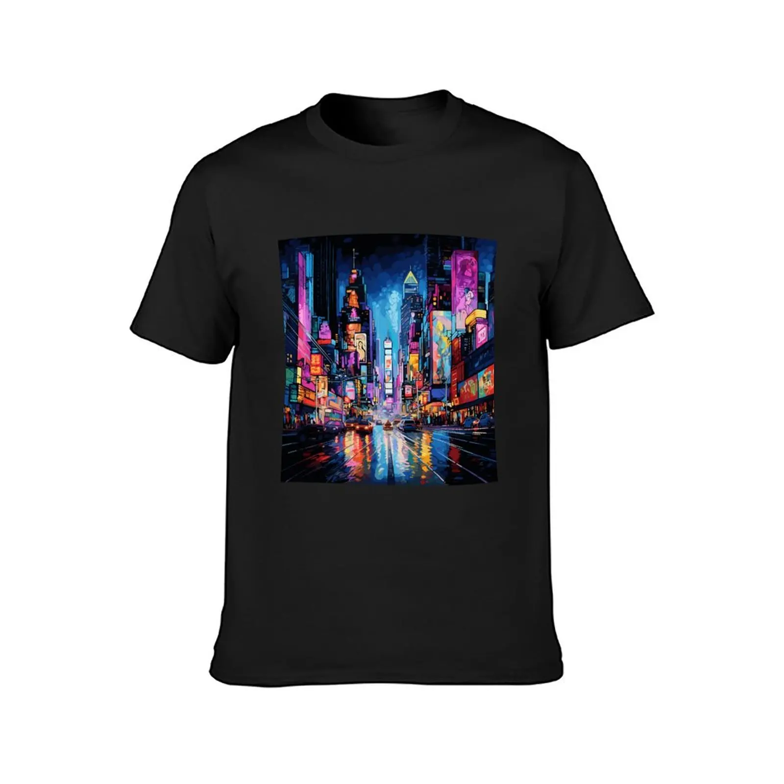 Neon Metropolis Rush T-Shirt blacks tops cute tops summer clothes Short sleeve tee men