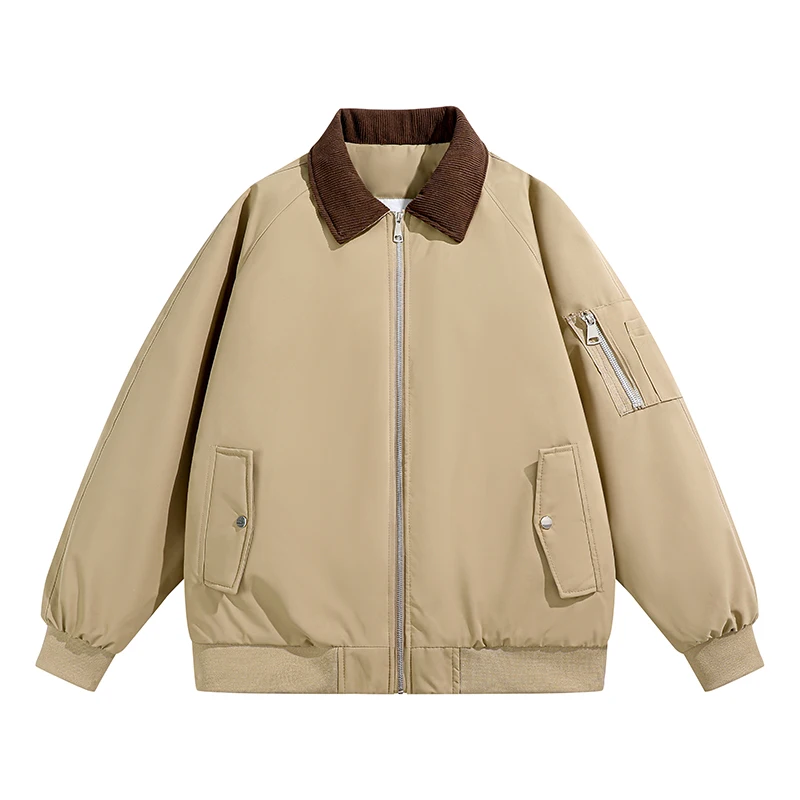 New Style Turn-down Collar Men Parkas Comfortable Thicken Warm Cotton Jackets Solid Color All-match Male Clothes Winter Casual