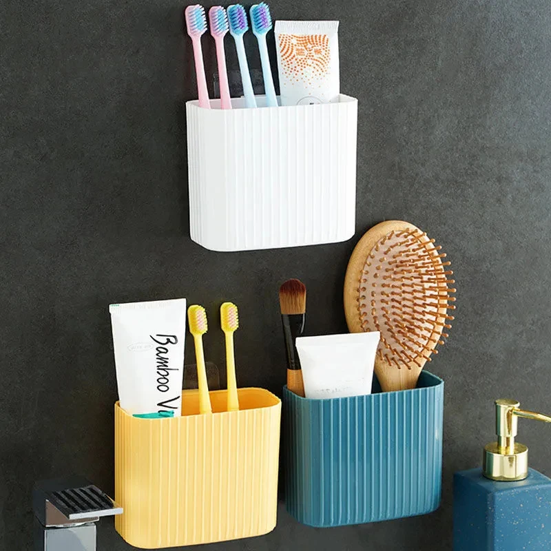 

Bathroom Wall-Mounted Shelf, Washbasin, Free Punching Storage Box, Thickened Comb, Toothpaste, Toothbrush, Bucket