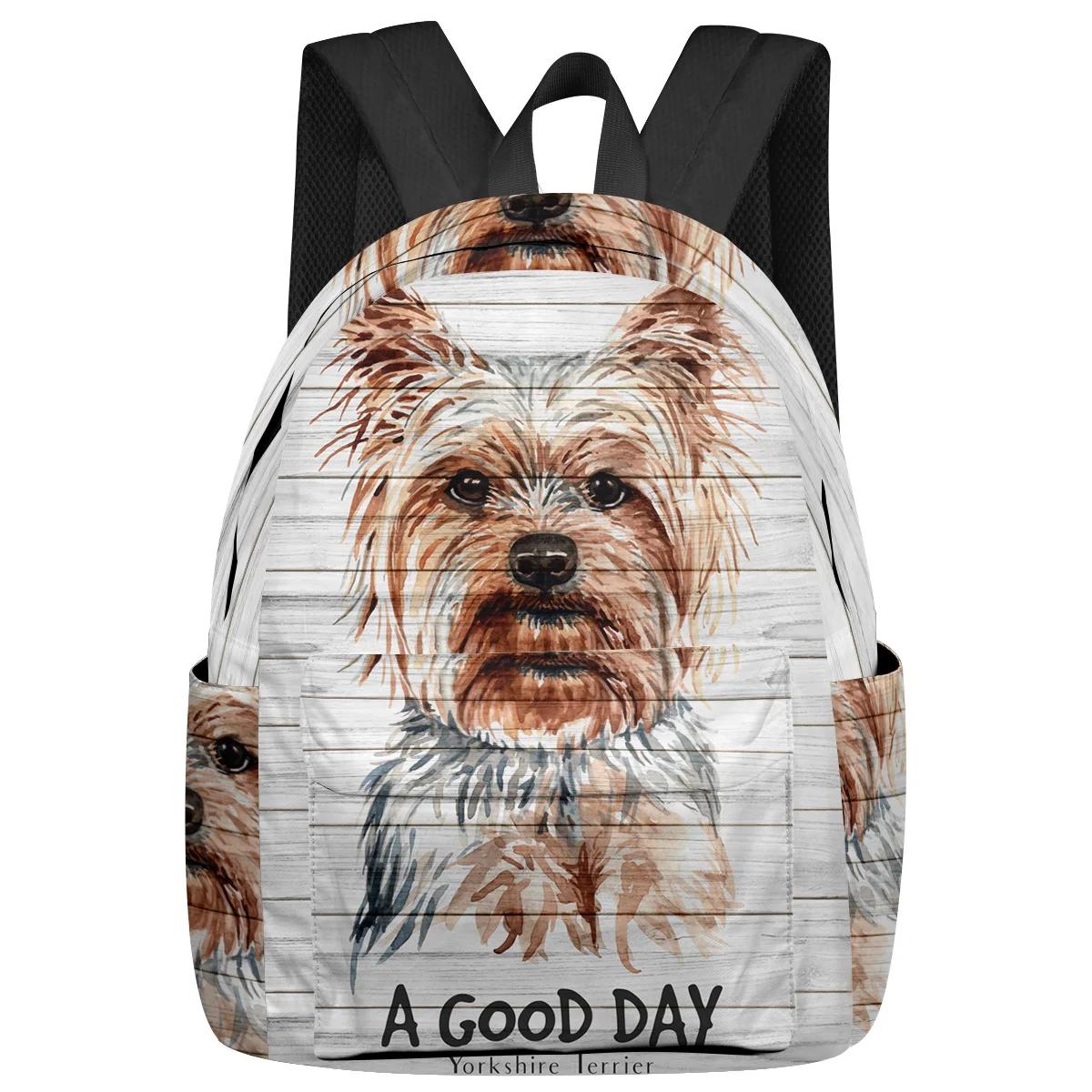 Pet Dog Wood Plank Texture Women Man Backpacks Waterproof Travel School Backpack For Student Boys Girls Laptop Bags Mochilas