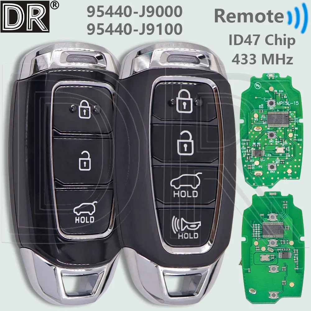 

DR 95440-J9000 95440-J9100 ID47 чип 433 МГц Keyless Go автомобильный дистанционный ключ TQ8-FOB-4F18 для Hyundai Kona 2018 2019 2020