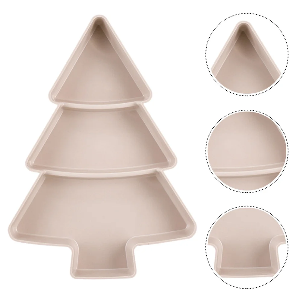 

2pcs Christmas Tree Shape Fruit Tray Plastic Snack Storage Holder Reusable Moisture Resistant Compartment Design For Nuts Dried