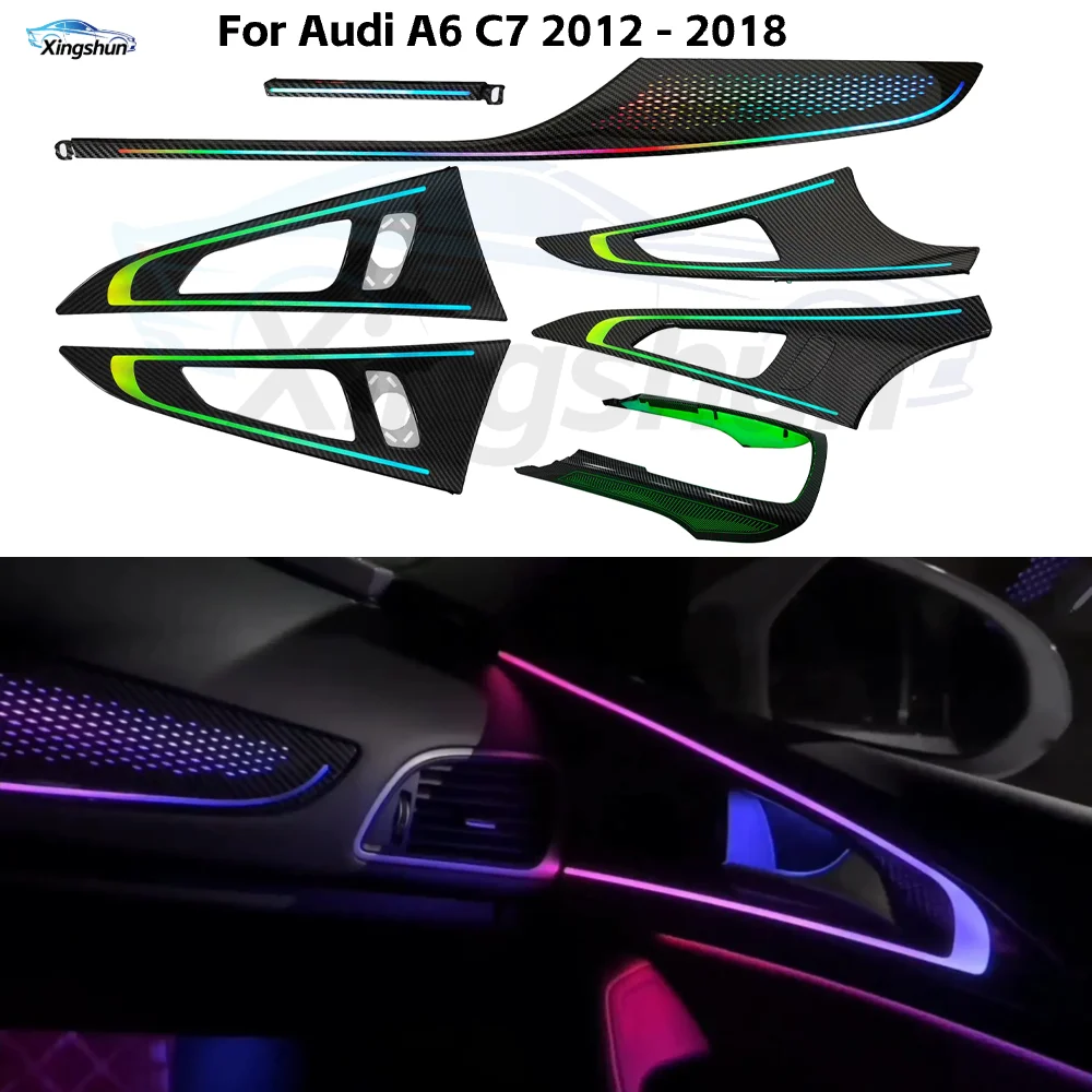 

Система атмосферной подсветки для Audi A6 S6 RS6 C7 (европейская версия), многоцветный светодиодный комплект для салона в стиле OEM с управлением через приложение, 2012-2018 гг.