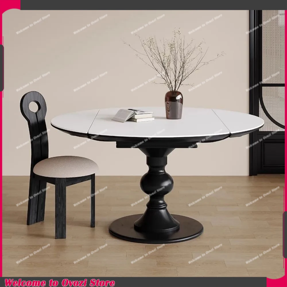 

Minimalist Round Dining Table Waterproof Design Farmhouse Apartment Dining Table White Luxury Tavoli Da Pranzo Kitchen Furniture