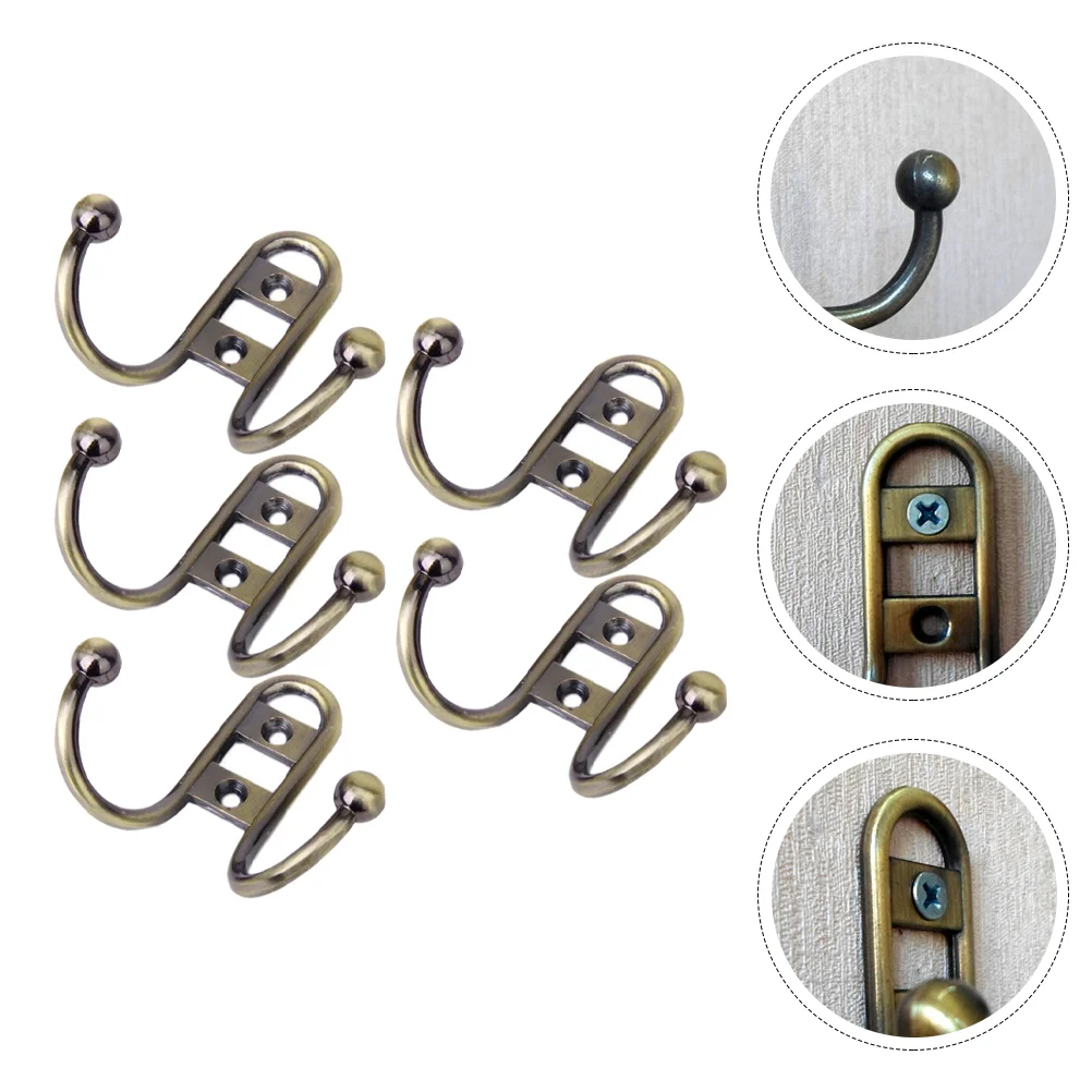 5 Pcs Door Hanger Hook up Ceiling Hooks Wall Metal for Concrete Walls Coffee Coat