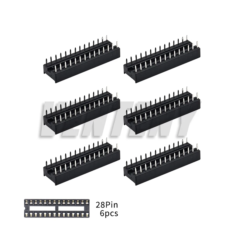 66Pcs DIP IC Sockets Adaptor Solder Type Kit 6,8,14,16,18,20,24,28 pins Integrated circuit IC Chip Socket