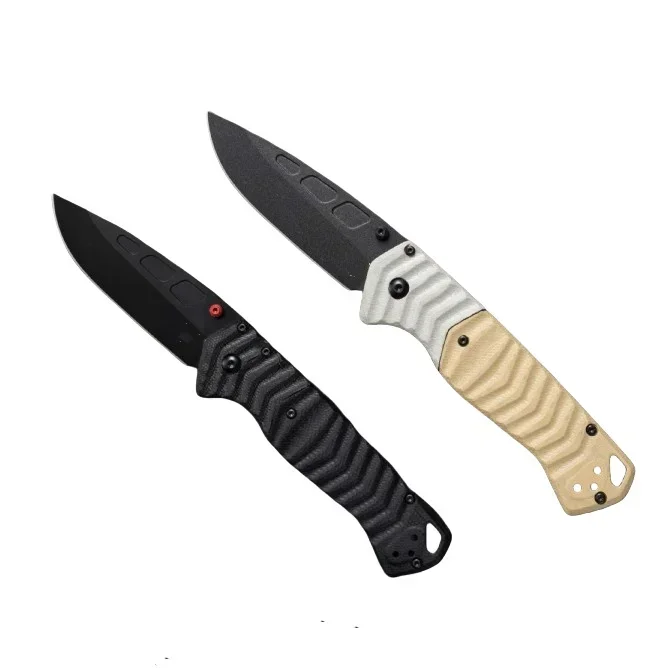 BM593BK Pocket Folding Knife D2 Blade G10+Steel Handle Tactical Hunting Camping EDC Survival Tool Knives