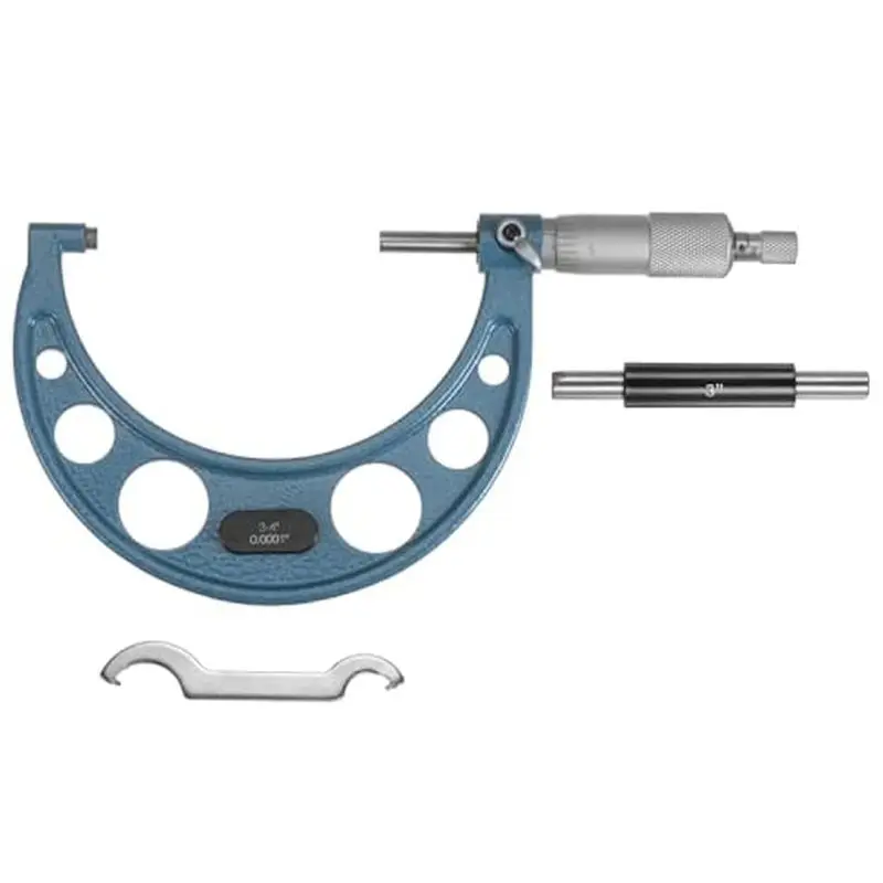 A74E-Outside Micrometer Machinist Micrometer 3-4 Inch, 0.0001 Inch Graduation Micrometer Set