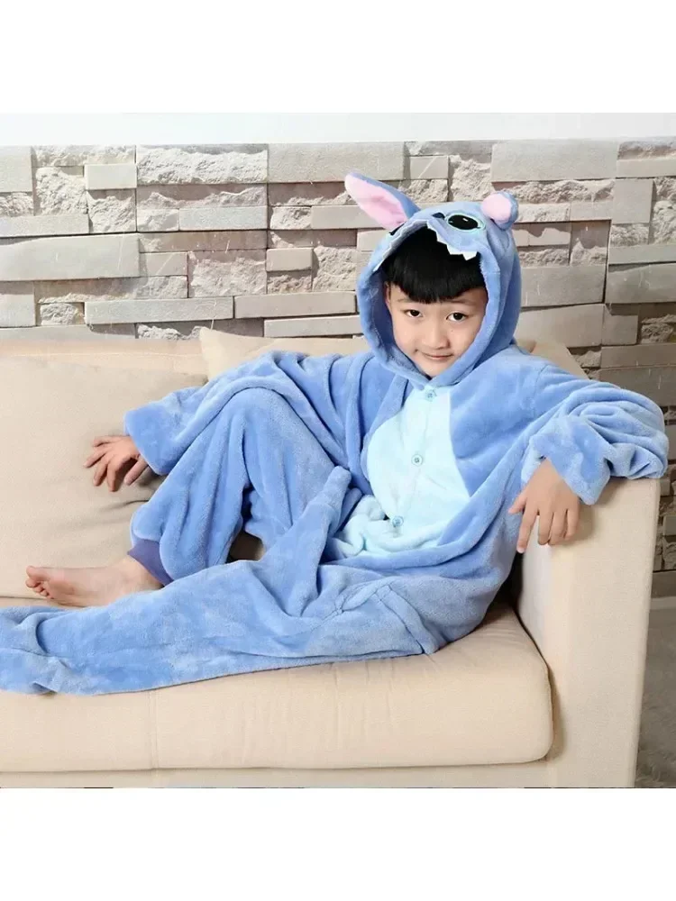 Disfraces de Lilo Stitch de Disney para niños y niñas, mono Kigurumi, pijamas con capucha, ropa de dormir para Halloween