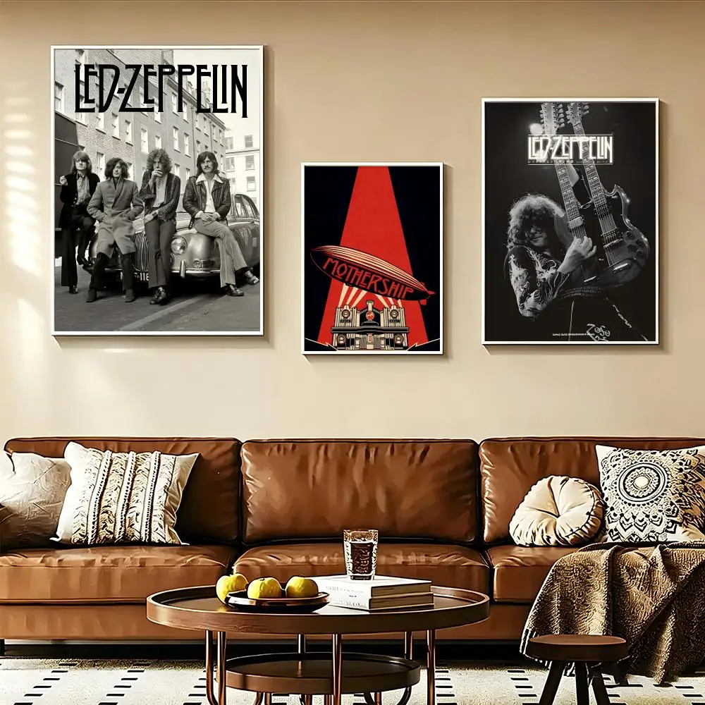 MusicBand L-Led Z-Zeppelin Poster Posters Self-adhesive Paper Print Home Living Room Bedroom Entrance Bar Cafe Art