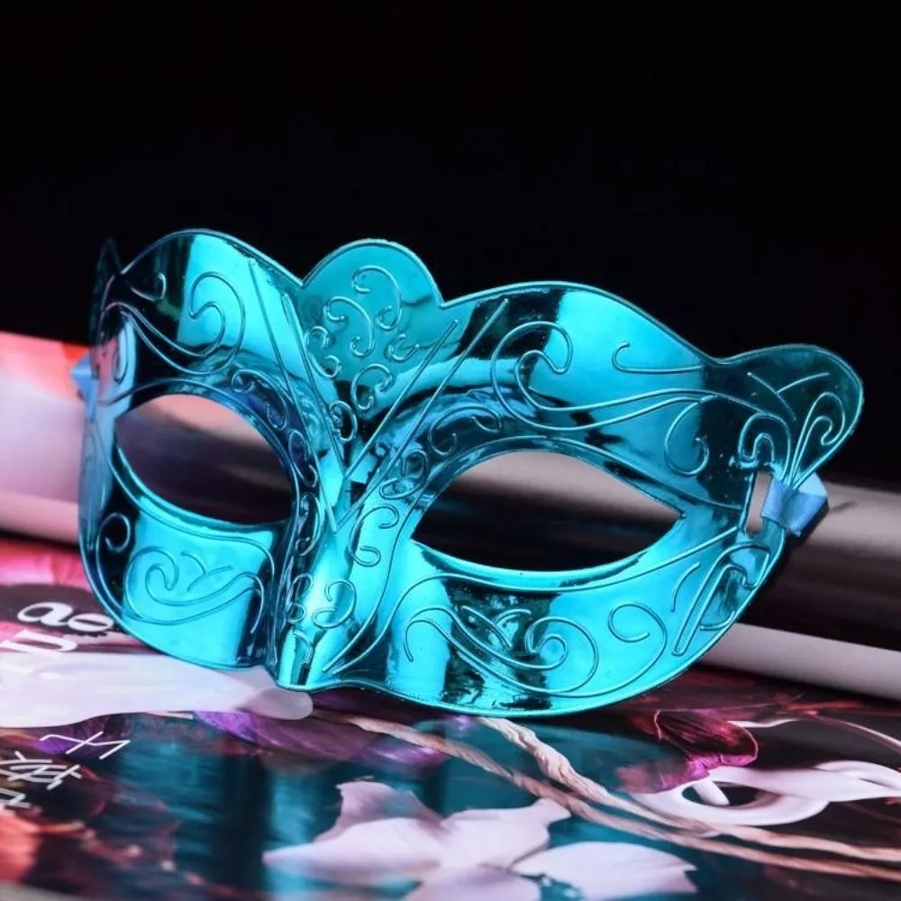 Half Face Water Ripple Mask Plastic Party Cosplay Props Masquerade Mask Prom Party Supplies Carnival Costume Props Masquerade