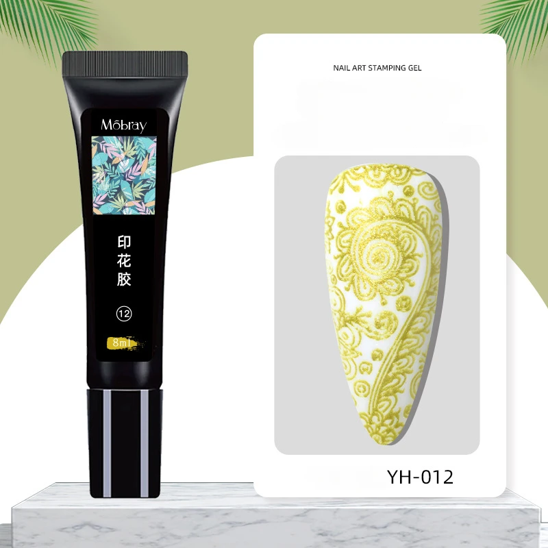 25 لون مسمار الفن ختم هلام 8 مللي البولندية شبه دائم الهجين الورنيش مانيكير الفن تصميم معطف فوقي UV ختم هلام مسمار الديكور #4