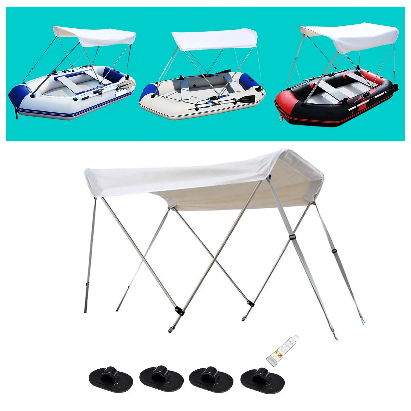 

Bimini Tops for Boats Duty Awning Shelter Collapsible Sunshade Hardware Inflatable Boat Canopy for Sailboat Marine