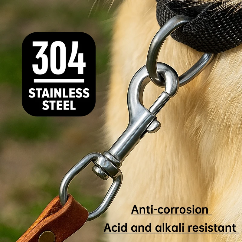 

1/2Pcs 304 Stainless Steel Metal Buckles for Dog Leash Strap Single Ended Swivel Clasp Keychain Carabiner Snap Hooks Accessories