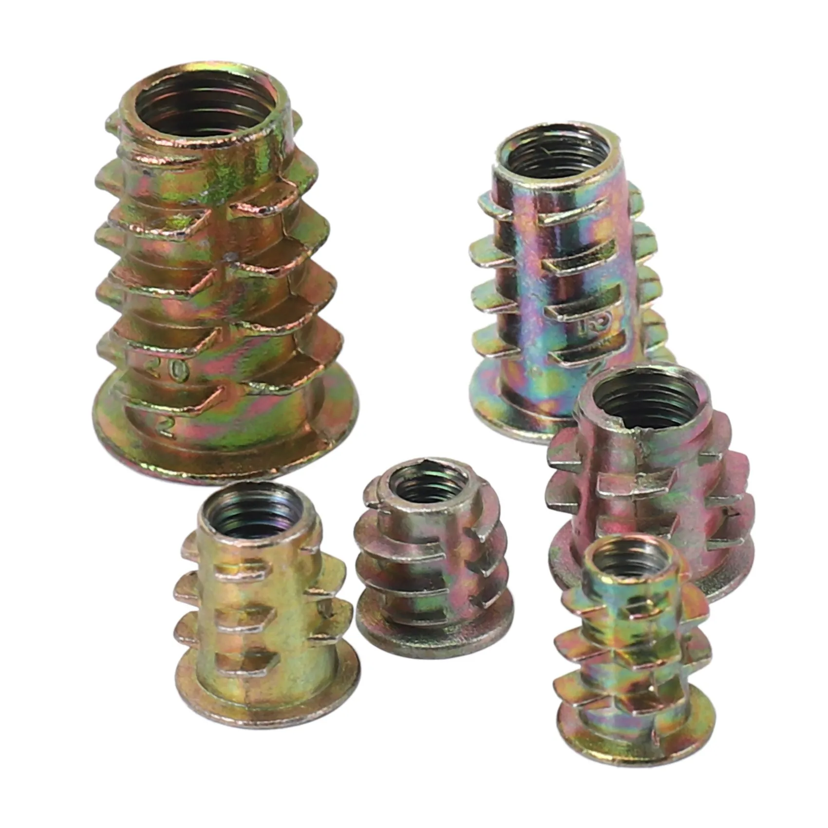 Threaded Inserts Nuts, Wood Insert Assortment Tool Kit, M4/M5/M6/M8 Furniture Screw Inserts Bolt Fastener(165 PCS)