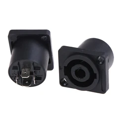 2x Speakon conector hembra cable de altavoz de audio conectores de enchufe de chasis de panel de 4 polos