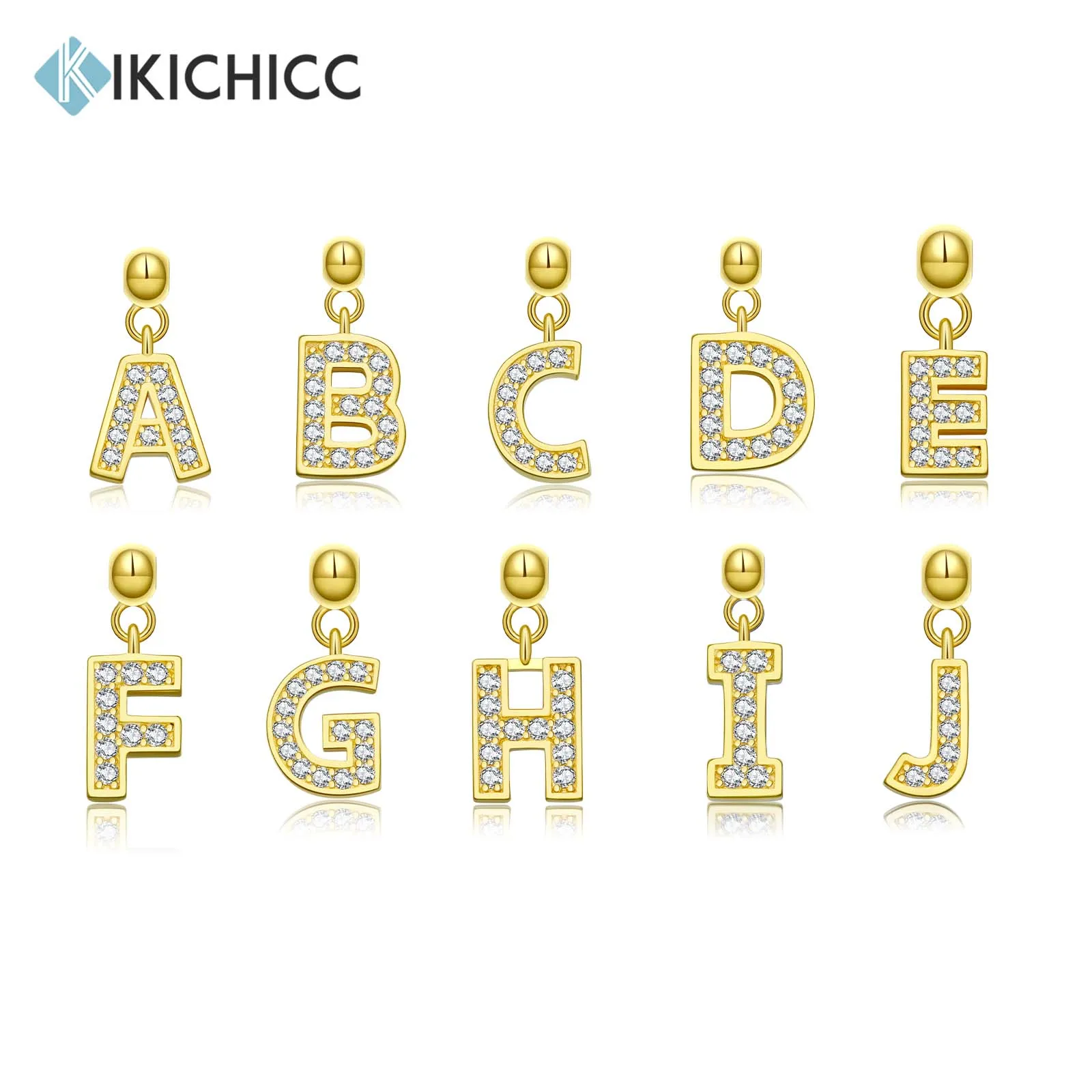 

KIKICHICC искусственное серебро, индивидуальная буква, подвеска, амулет, бусины алфавита для универсального изготовления цепочки, ожерелье-чокер