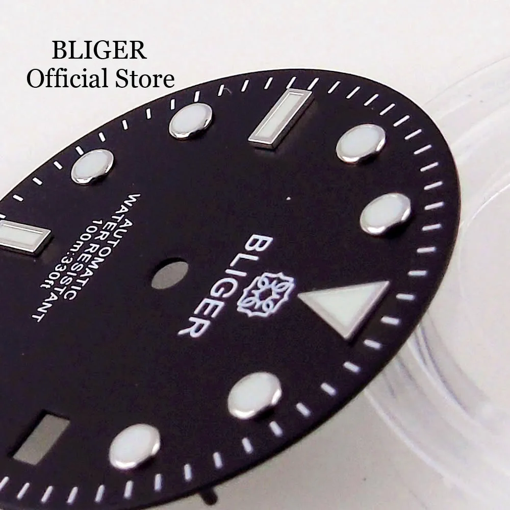 BLIGER 29mm Watch Dial Face fit NH35A NH36A Movement Luminous Blue Green Black Watch Parts Accessories