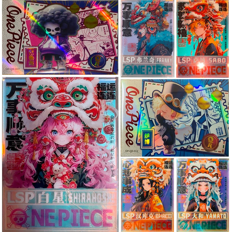 Anime ONE PIECE QR series collection card acrylic Lion dance Shirahoshi Sabo Boa Hancock Children\'s toys Board game card