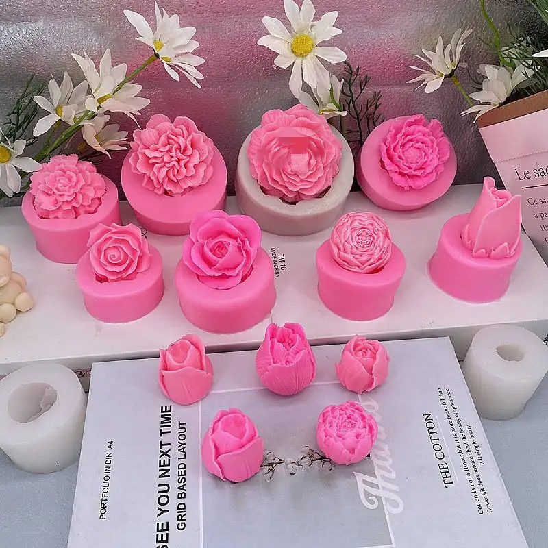 Rose Flower Bloom 3D Silicone Cake Molds DIY Fondant Chocolate Jelly Cupcake Candy Soap Making Baking Decorating Tools