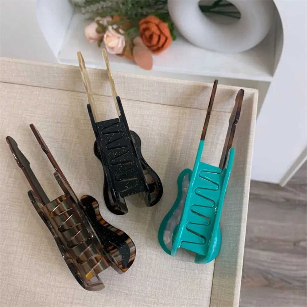 

Creative Acetic Acid Acetate Guitar Hair Claw Video Tape Violin Music Hair Clip Sax Hair Accessories Big Shark Clip Girl