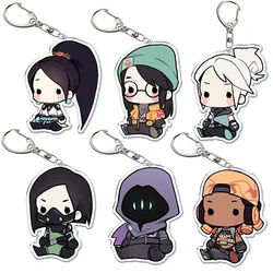Valorant Keychain KeyRing Key Chains Chaveiro Cute Cartoon PC Game Popular Llaveros for Bag Pendant Aaccessories Gift