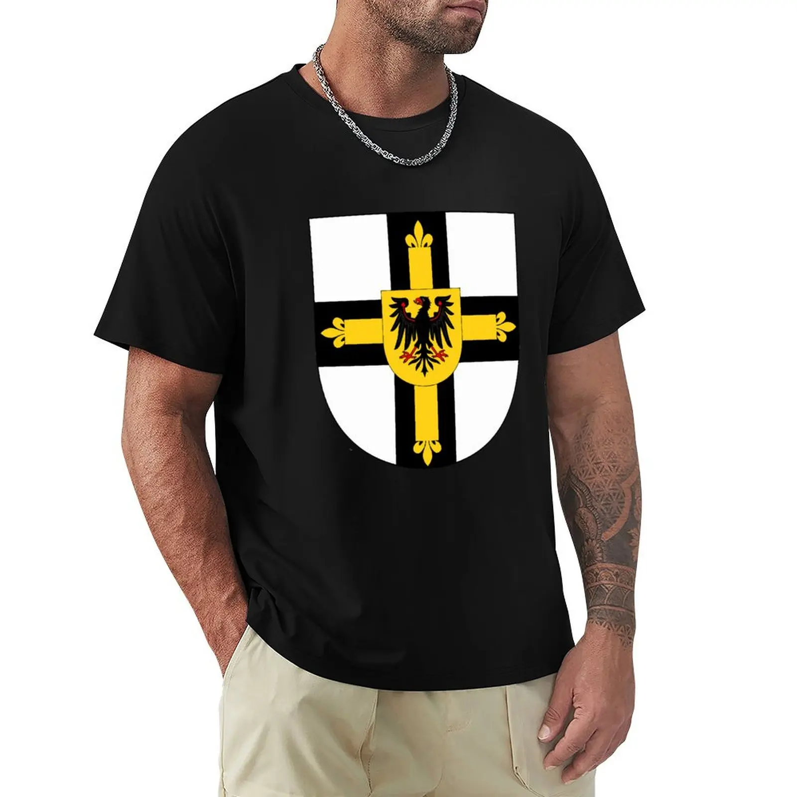 German Order of Teutonic Knights T-Shirt Fashion Letter Print T-Shirt