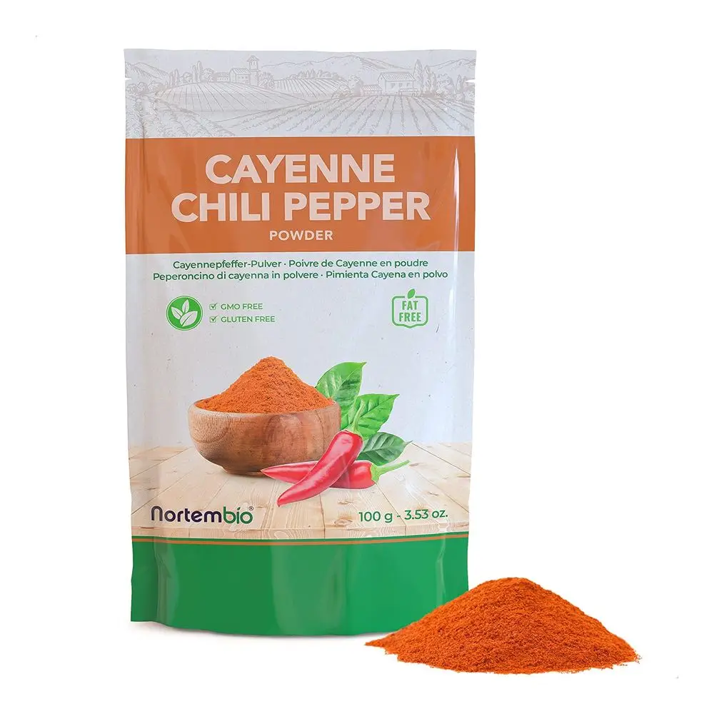 NORTEMBIO Pimienta Cayena en Polvo 100% Natural 100g | Sin Conservantes ni Aditivos | Para Carnes, Sofritos y Salsas