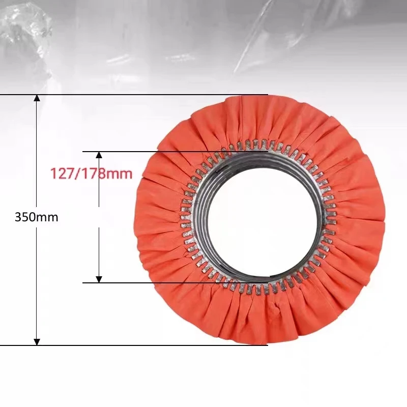 البرتقال الهواء القناة تلميع عجلة القماش ، الحديد الأساسية عجلة القماش ، 16 طبقات/تلميع الخام ، تلميع المعادن ، 1 قطعة