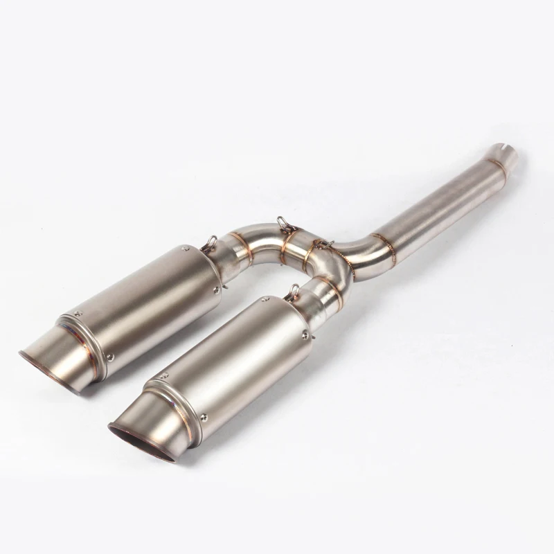 For YAMAHA FZ6 26N F263 51MM Motorcycle Exhaust System Muffler Middle Link Pipe Escape Stainless Steel Removable DB Killer view 4