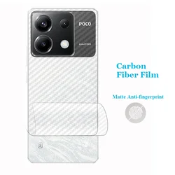 For Xiaomi Poco X7 X6 F5 F3 X3 NFC C3 X2 M2 M3 M4 F2 F1 Pro 3D Carbon Fiber Rear Back Film Stiker Screen Protector (Not Glass)