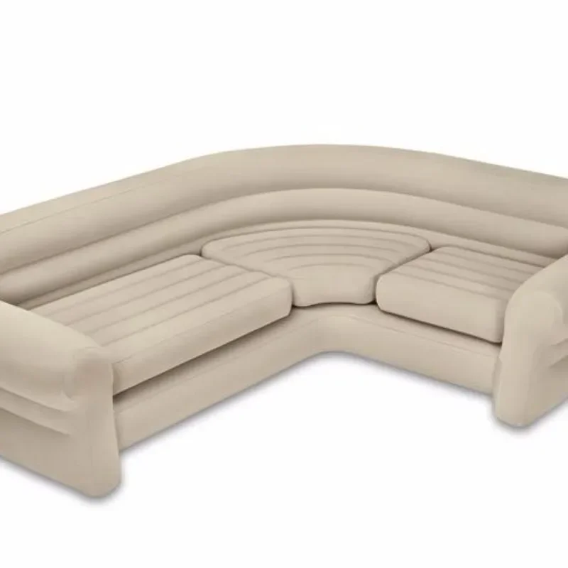 INFLATABLE BEIGE COMFORTABLE  CORNER SOFA FOR LIVING ROOM