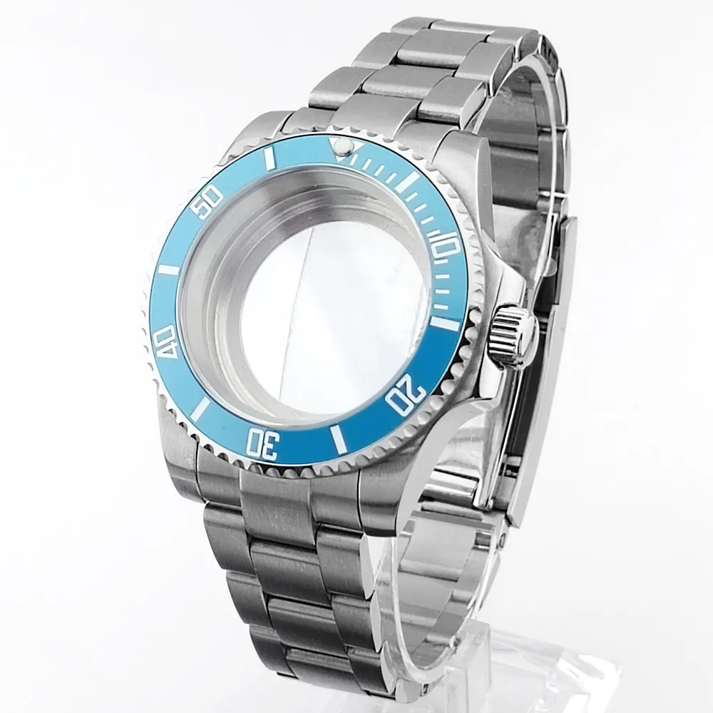 ﻿   40.5 مللي متر الفرعية ساعة الياقوت الزجاج علبة معدنية صالح NH35/36/38 حركة صالح 28.5 مللي متر ساعة الطلب أجزاء اكسسوارات صندوق ساعة الفرقة