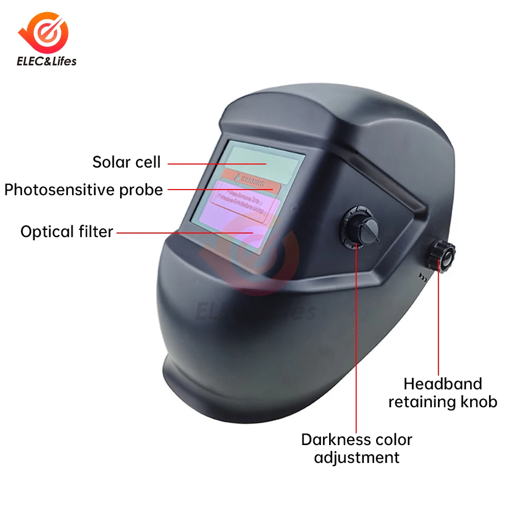 Welding Mask Welder Protection Head Worn Solar Automatic Dimming Welding Cap Multifunctional Professional Welding Equipment